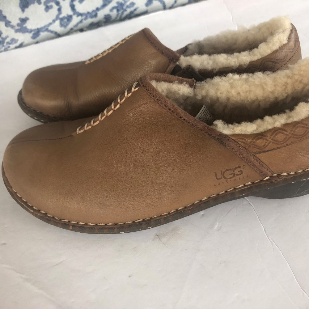 Ugg Beige Camel Slip On Shearling Shoes